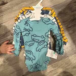 Carter’s Baby Boys Preemie Bodysuit Bundle Cars Print Long Sleeve 3-Pack NWT